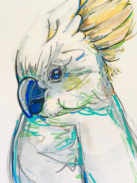 Original  Australian Cockatoo artwork A4