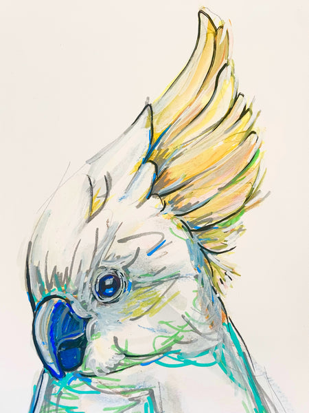 Original  Australian Cockatoo artwork A4